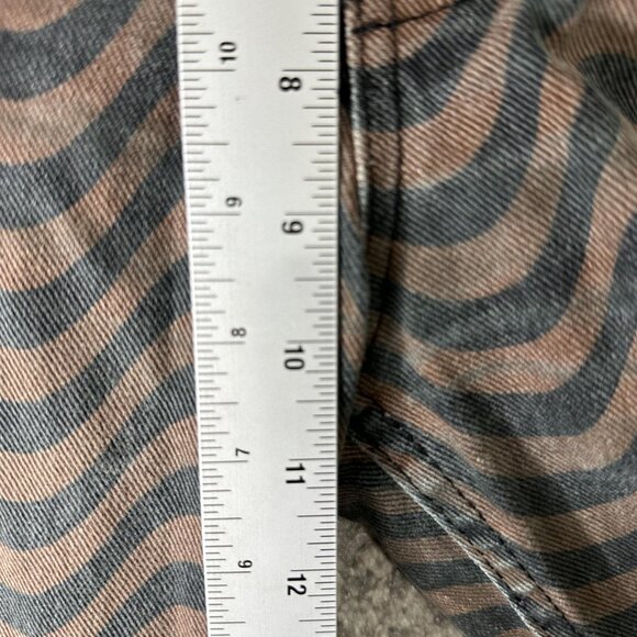 Ragged Jeans Denim Pants Womens 26 Brown Black Wavy Stripe Print Straight Leg - Picture 3 of 9
